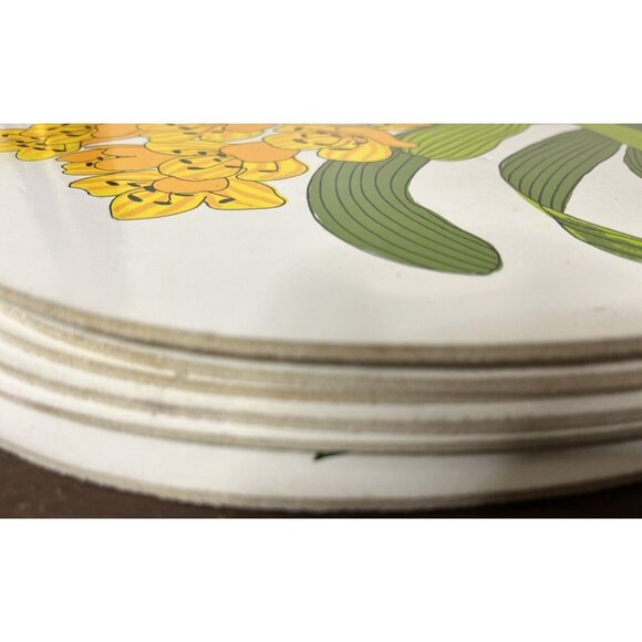 Vera Newmann 16 Piece Vinyl Yellow Floral Placemats & Napkin Vintage MCM - Picture 11 of 16